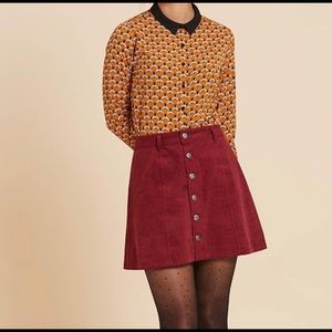 Burgundy Corduroy Skirt